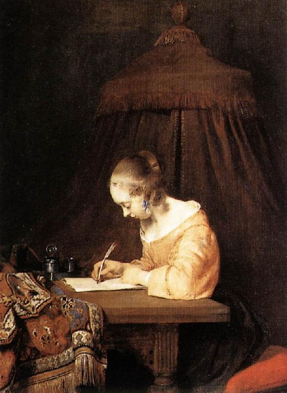 TERBORCH, Gerard Woman Writing a Letter a oil painting picture